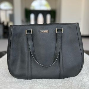 KATE SPADE Newbury Lane Sylvie Saffiano Leather Satchel Bag Purse Black